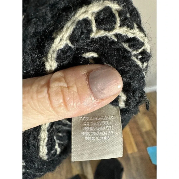 Joan Vass open front cardigan sweater wrap duster Cream-black sz S EUC - Picture 5 of 6